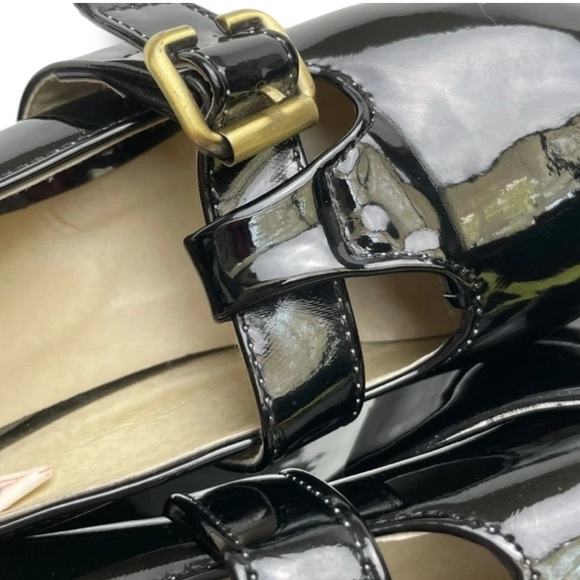 Black Patent Platform Mary Jane Wedge Shoes EU 35 US 5 Goth Coquette Alt Fashion - Picture 5 of 10